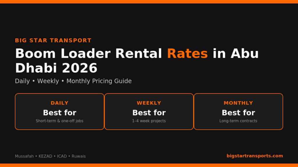 boom loader rental rates Abu Dhabi