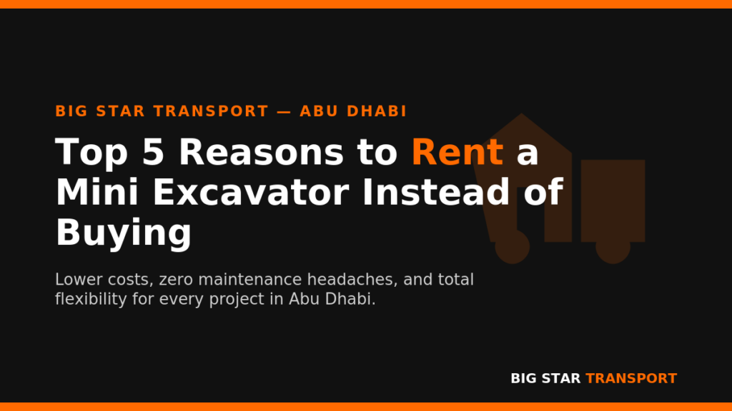 mini excavator rental Abu Dhabi