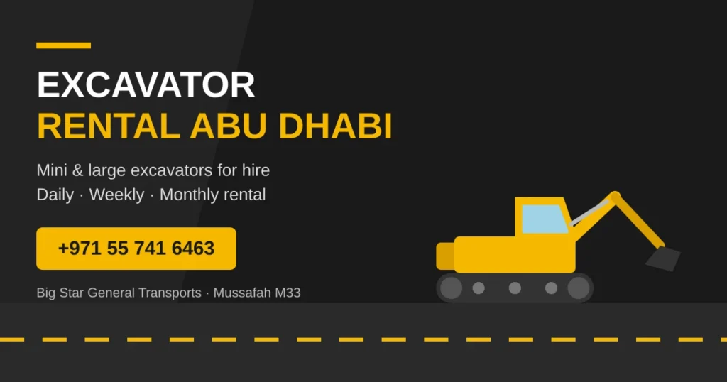 excavator rental abu fhabi