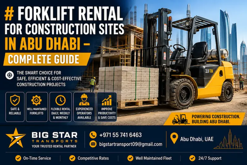 Forklift Rental for Construction Sites in Abu Dhabi