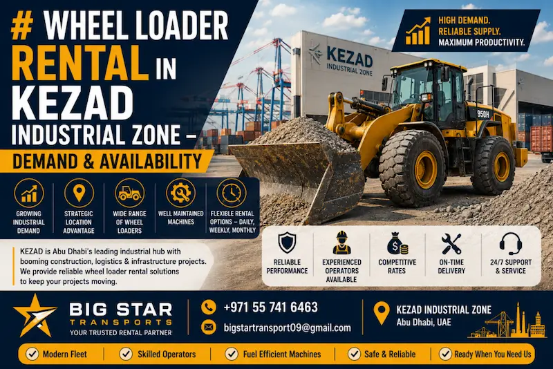 Wheel Loader Rental in KEZAD Industrial Zone – Demand & Availability