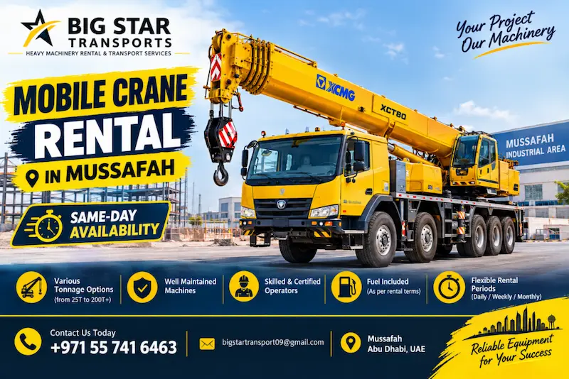 mobile crane rent mussafah